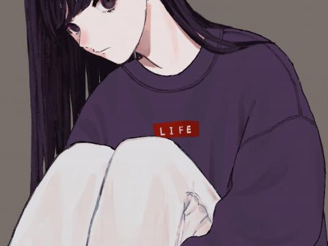 Girl Glance Sweatshirt Anime