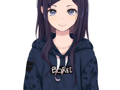 Girl Glance Sweatshirt Anime Art Cartoon