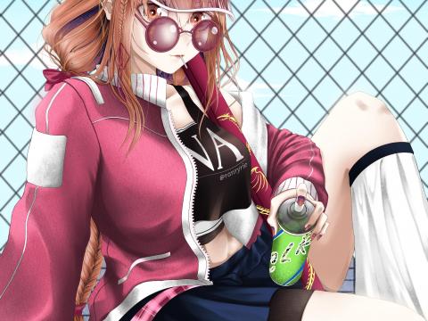 Girl Glasses Style Graffiti Anime