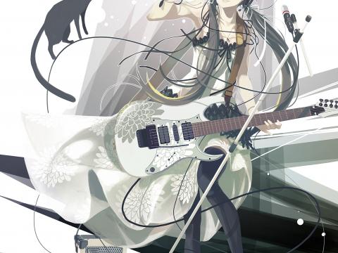 Girl Guitar Camera Music Anime