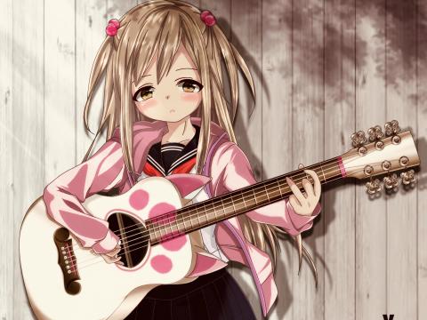 Girl Guitar Guitarist Music Anime