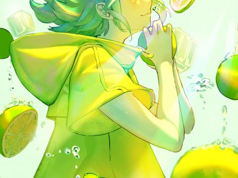 Girl Lemonade Lemons Bubbles Anime