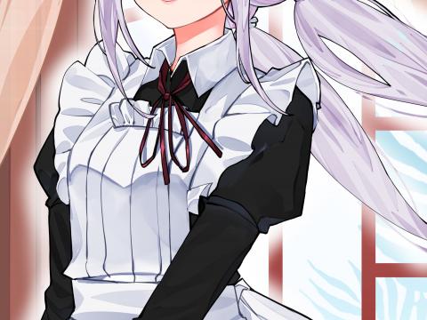 Girl Maid Uniform Glasses Anime