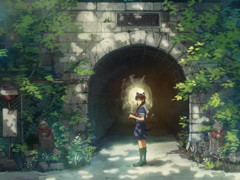 Girl Neko Schoolgirl Tunnel Anime