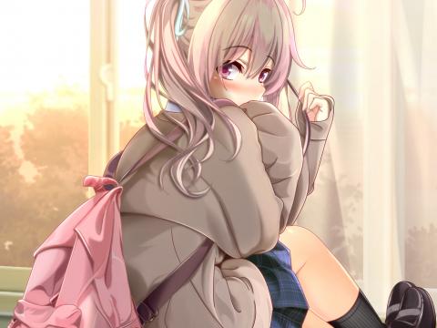 Girl Schoolgirl Desks Anime