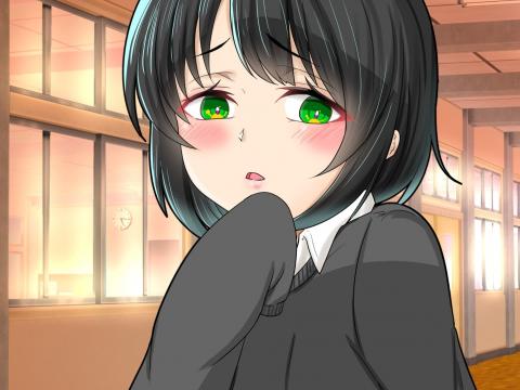Girl Schoolgirl Embarrassment Anime Art