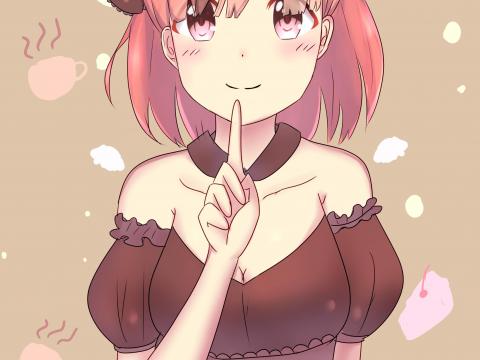 Girl Smile Gesture Dress Anime Art