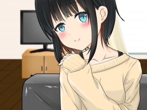 Girl Smile Glance Sweater Anime Art