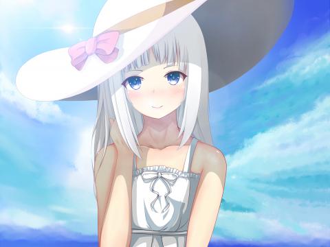 Girl Smile Hat Anime Art