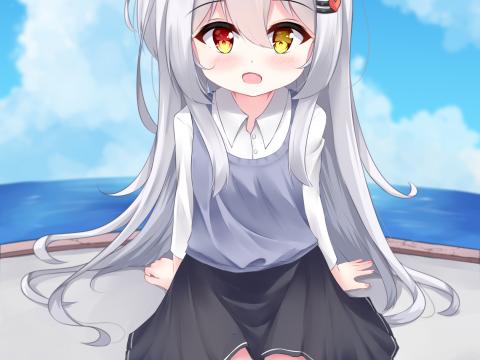 Girl Smile Heterochromia Anime Art