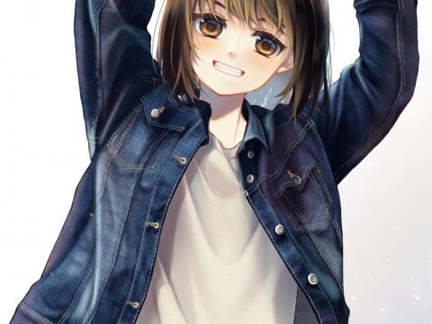 Girl Smile Jacket Anime