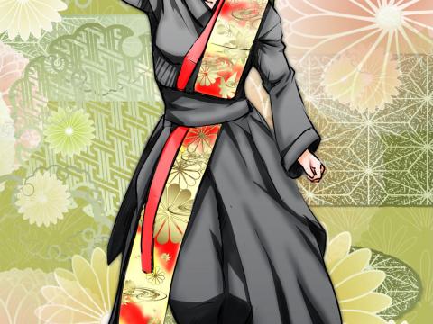 Girl Smile Kimono Anime