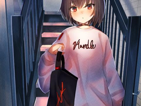 Girl Stairs Anime