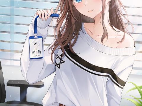 Girl Sweater Glance Anime