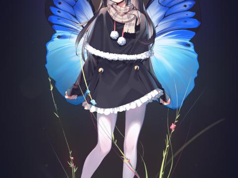 Girl Wings Butterfly Anime Art