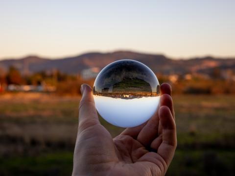 Glass-ball Ball Reflection Landscape Macro