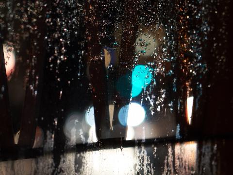Glass Drops Rain Bokeh Glare Macro