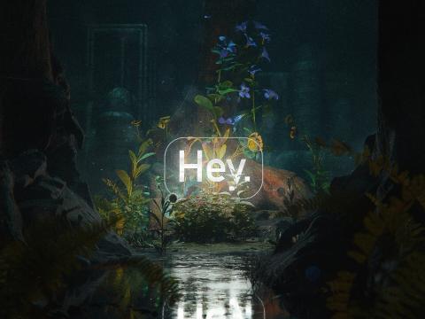 Greeting Word Neon Light Cave Flowers