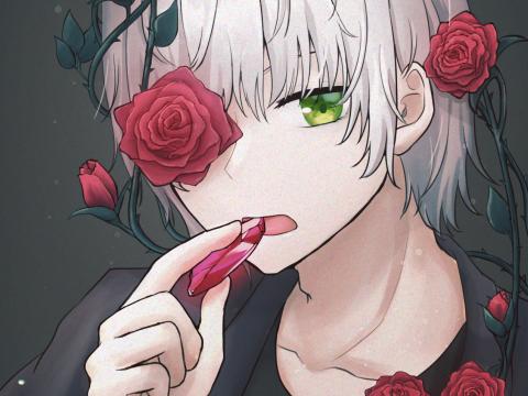 Guy Crystal Roses Wreath Anime Art