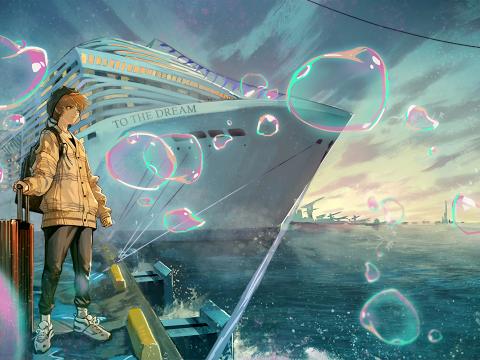 Guy Jacket Traveler Ship Anime Art