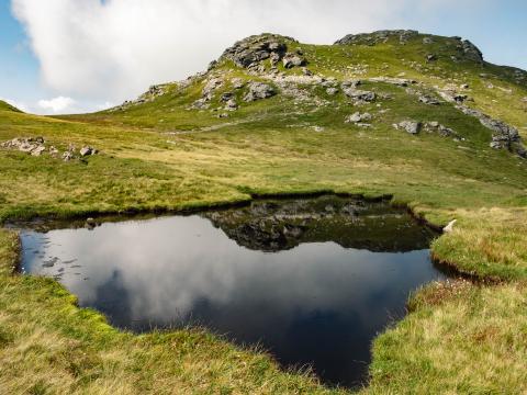 Hill Relief Water Reflection Nature Landscape