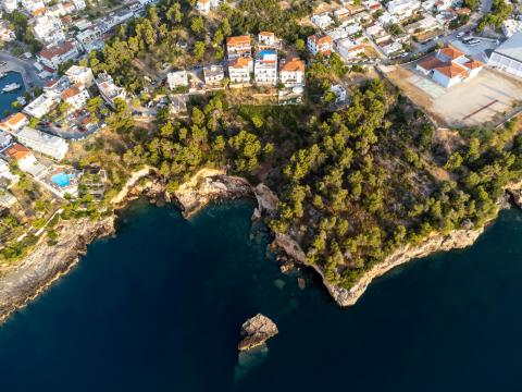 Island Buildings Sea Aerial-view