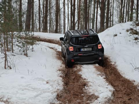 Jeep-renegade Jeep Car Suv Black Forest Snow