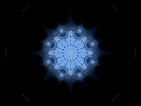 Kaleidoscope Fractal Abstraction Blue Dark