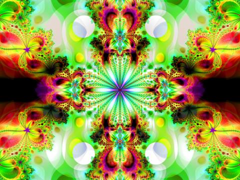 Kaleidoscope Fractal Shapes Abstraction Green