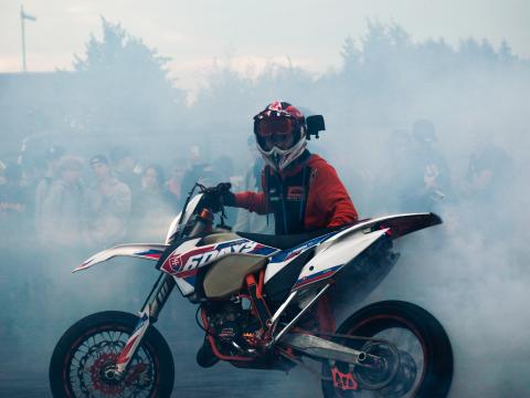 Ktm Motorcycle Bike Motorcyclist Smoke Drift Moto