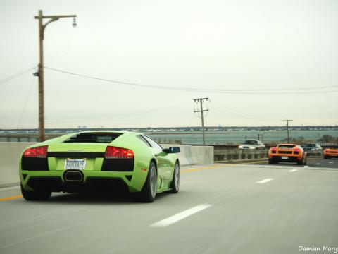 Lamborghini Car Sports-car Green Speed Road