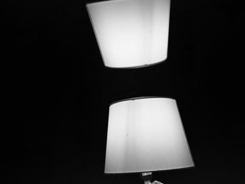 Lamp Light Reflection Black-and-white Black