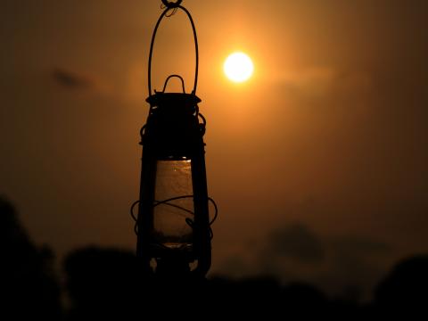 Lantern Lamp Sun Sunset Dark