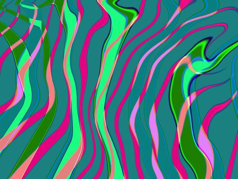 Lines Curves Abstraction Green Pink