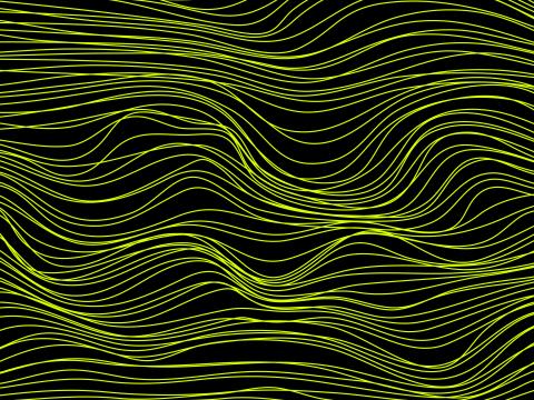 Lines Waves Distortion Abstraction Yellow