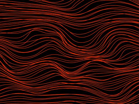 Lines Waves Distortion Red Abstraction
