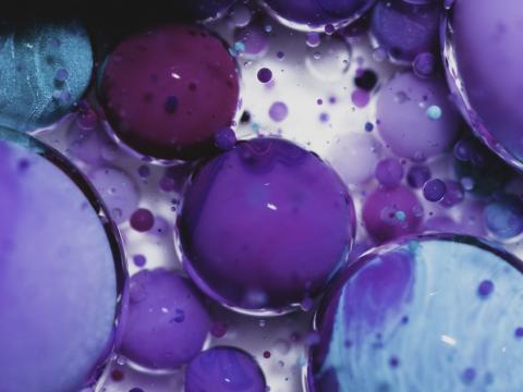 Liquid Balls Purple Blue Macro