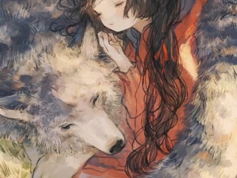 Little-red-riding-hood Girl Wolf Anime