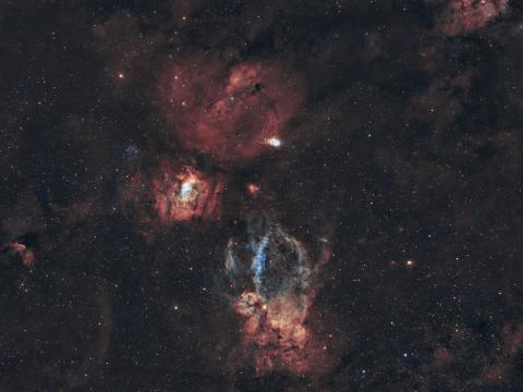 Lobster-claw-nebula Nebula Stars Glare Space