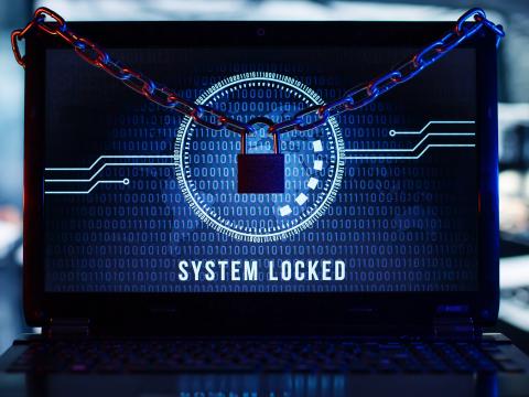 Lock System Words Matrix Screen Hacker