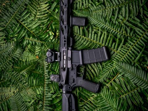 Machine-gun Weapon Black Fern Leaves