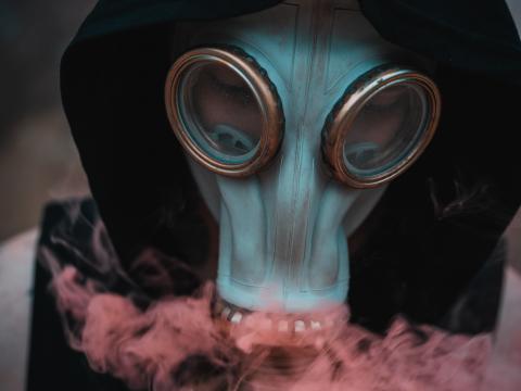 Man Gas-mask Mask Hood Smoke