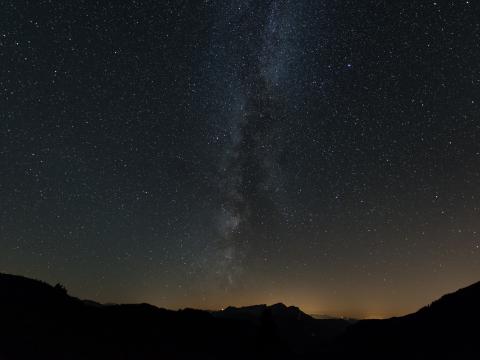 Milky-way Stars Sky Night Hills Dark