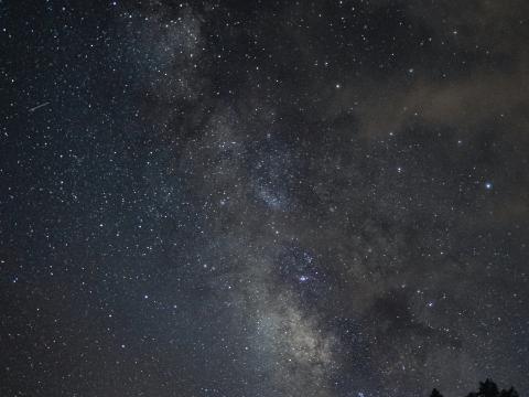 Milky-way Stars Trees Sky Night Dark