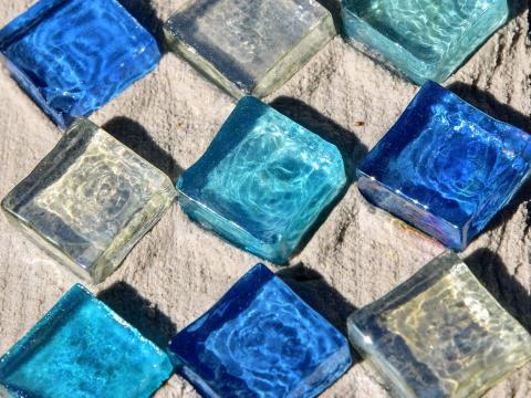 Mosaic Glass Sand Texture Blue