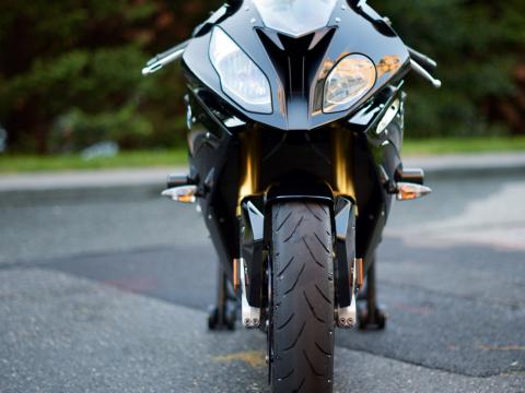 Motorcycle Bike Black Headlights Front-view