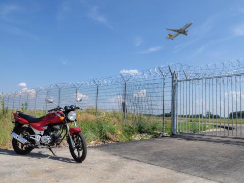 Motorcycle Bike Red Fence