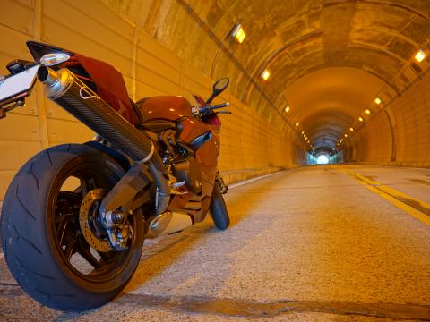 Motorcycle Bike Red Tunnel