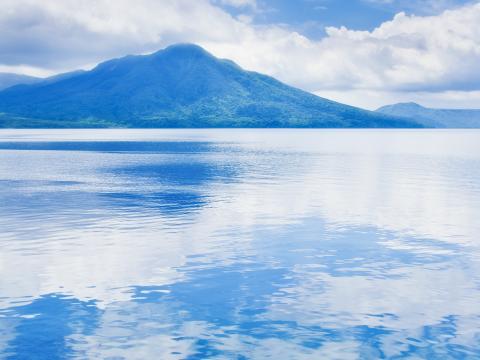 Mountain Lake Clouds Reflection Blue