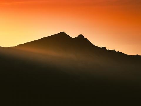 Mountain Silhouette Sunset Sunlight Dusk